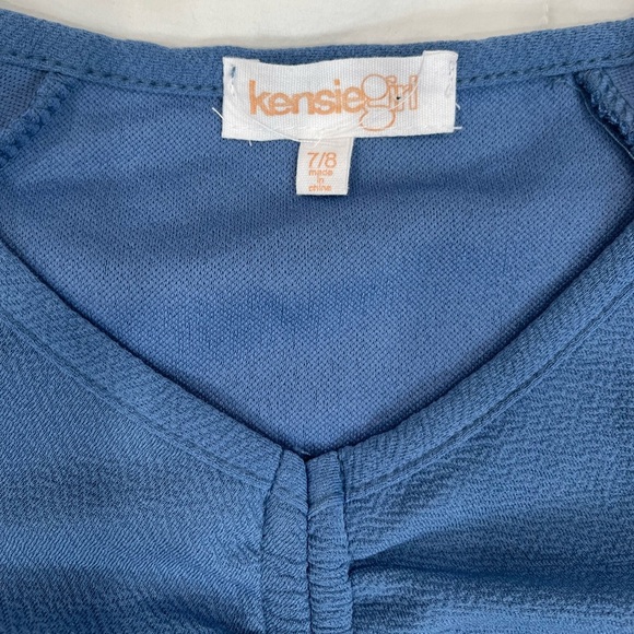 KENSIE GIRL • Girls Blue Short Sleeve Cinch Top NWT 7/8 - Picture 6 of 9